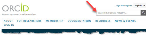 Searching for your name in ORCID